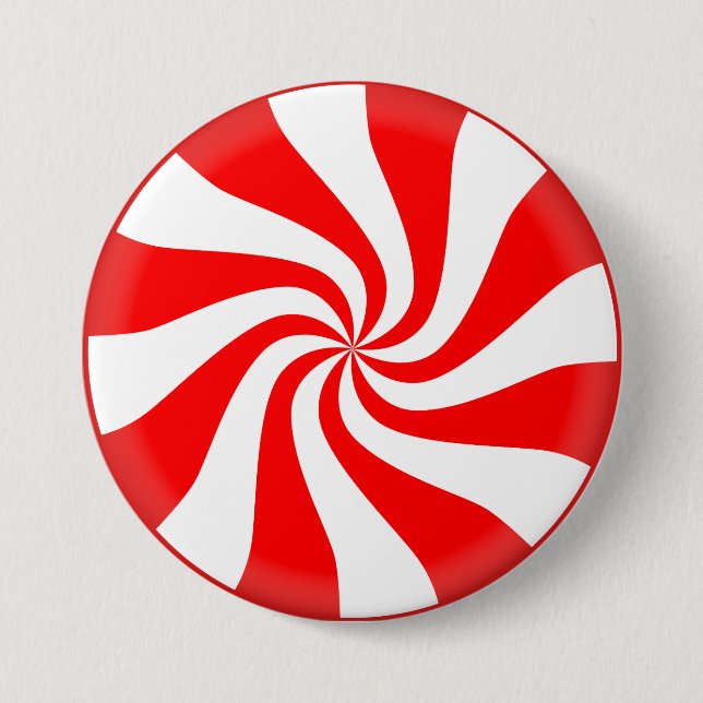 Christmas Candy Peppermint 3 Inch Round Button (Front)