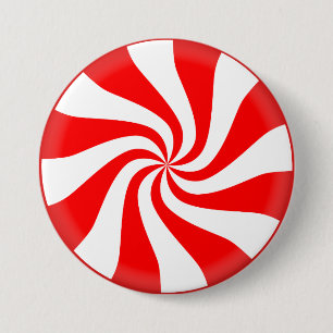 Christmas Candy Peppermint 3 Inch Round Button