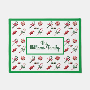 Christmas Candy Personalized Doormat