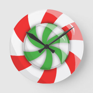 Christmas Candy Round Clock