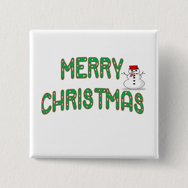 Christmas Candy Stick 2 Inch Square Button (Front)
