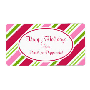 Christmas Candy Stripes Étiquette