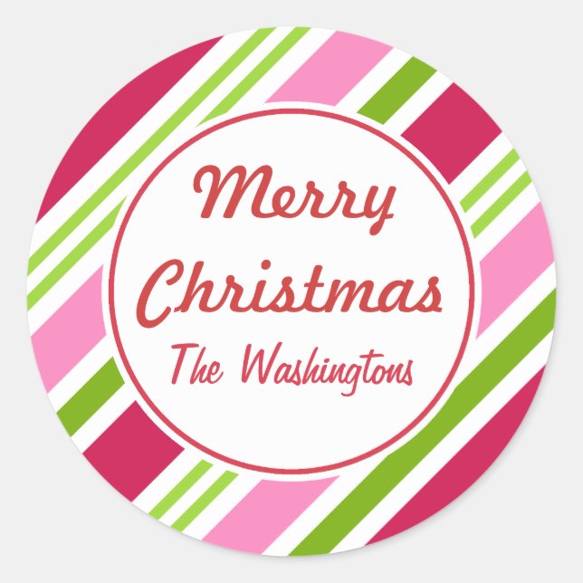 Christmas Candy Stripes Stickers (Front)
