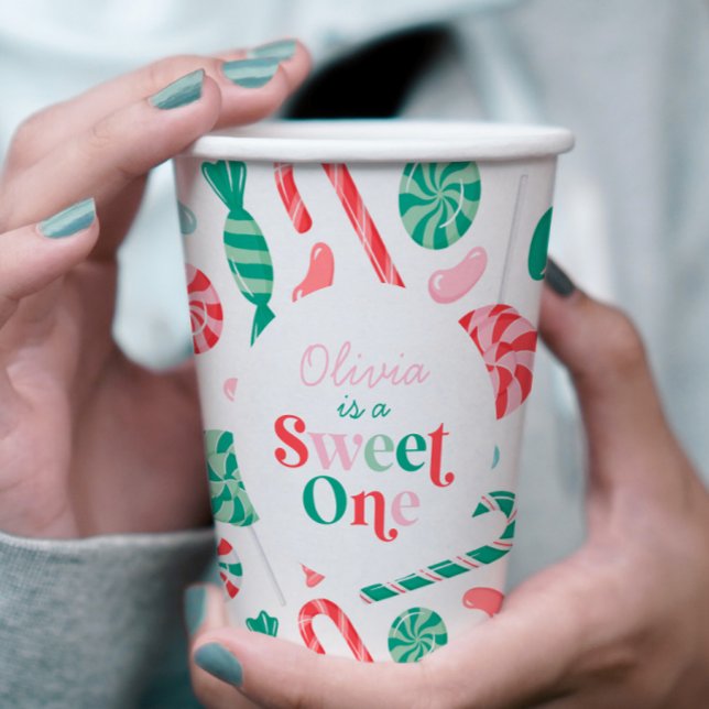 Christmas Candy Sweet One First Birthday Paper Cups (Creator Uploaded)