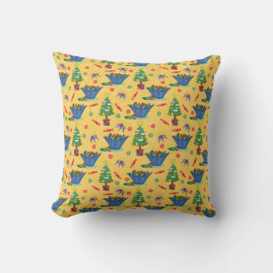 Christmas candy throw pillow