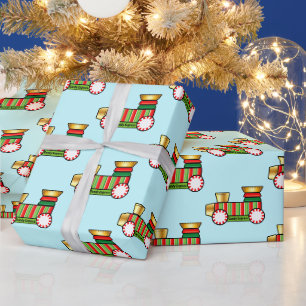 Christmas Candy Train Wrapping Paper