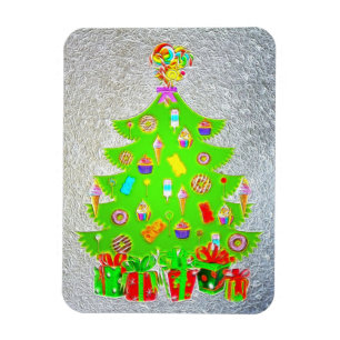 Christmas Candy Tree Flat Holiday Magnet