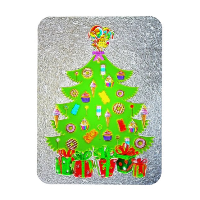 Christmas Candy Tree Flat Holiday Magnet (Vertical)