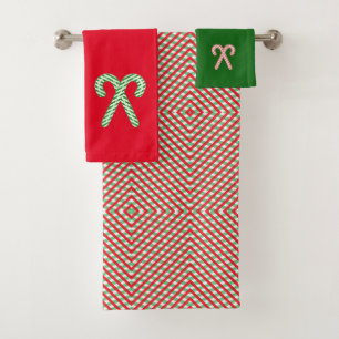 Christmas candycane/peppermint bath towel set