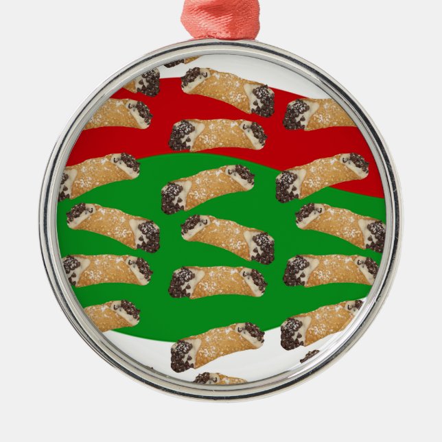 Christmas Cannoli Metal Ornament (Front)
