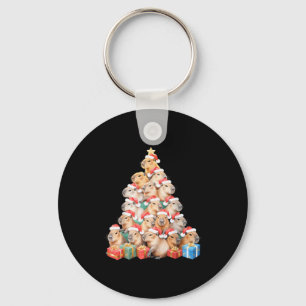 Christmas Capybara Tree Xmas Pajama Cute Capybara  Keychain