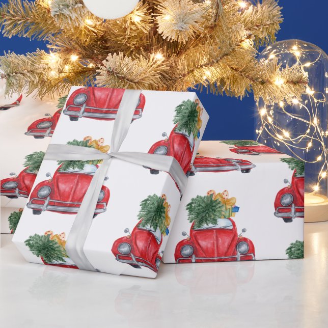 Christmas Car Pattern Wrapping Paper (Holidays)