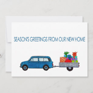 Christmas Car Season's Greetings from New Home Holiday Card