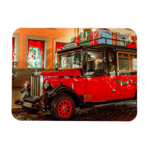 Christmas car with presents magnet