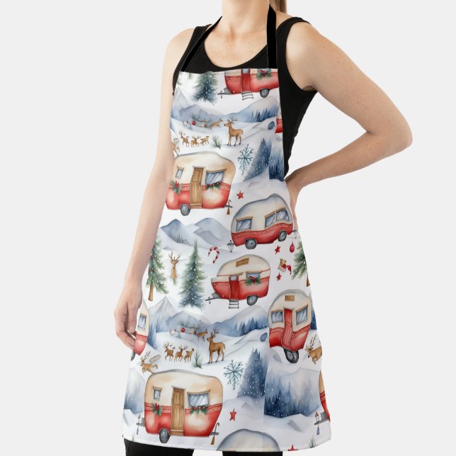 Christmas Caravan, Snow, Deer Apron (Insitu)