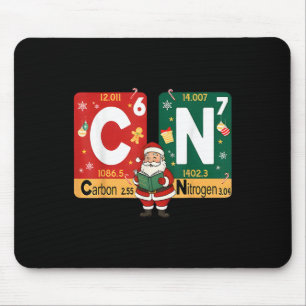 Christmas Carbon Nitrogen 67 Funny Science Santa T Mouse Pad