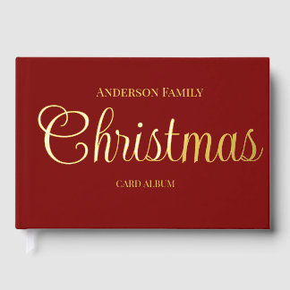 Christmas Card Album Personalized Family Name  Guest Book