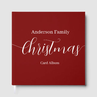 Christmas Card Album Personalized Family Name  Guest Book