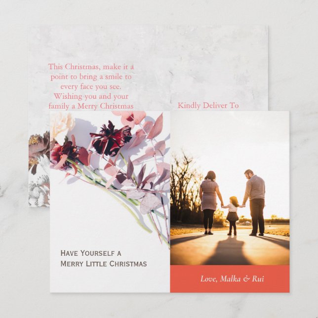 Christmas Card - Beautiful of Rose and Family (Front/Back)