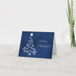 Christmas Card Blue & White w/Prayer