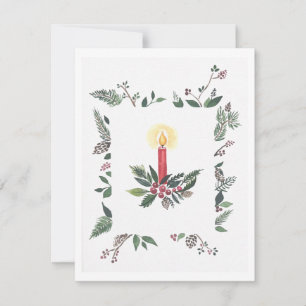 Christmas card candle wreath square
