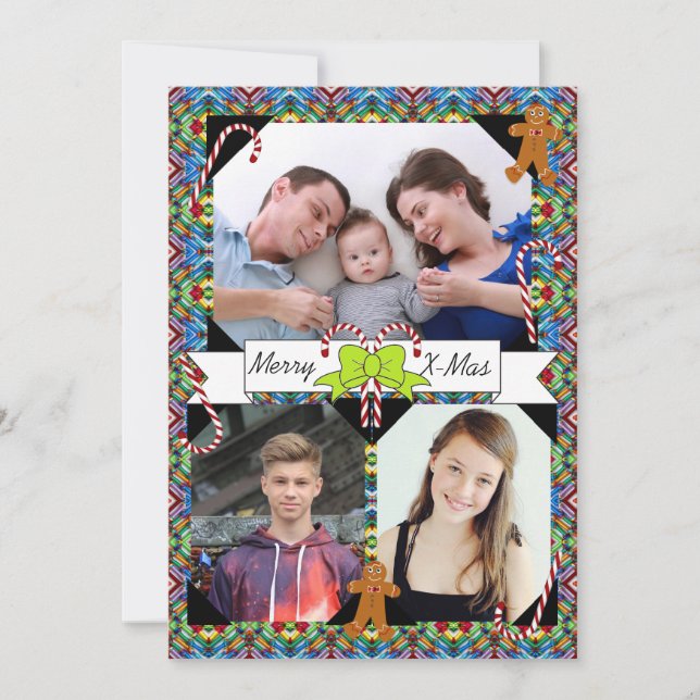 Christmas Card Candy Cane & Gingerbread Man HAMbWG (Front)