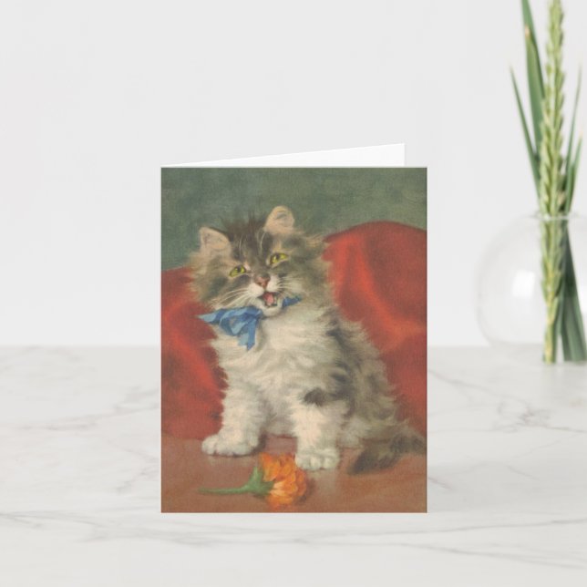 Christmas Card Cat  Vintage reproduction (Front)