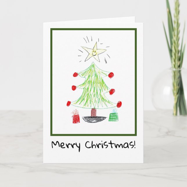 Christmas Card - Children's Art -  Christmas Tree (Front)