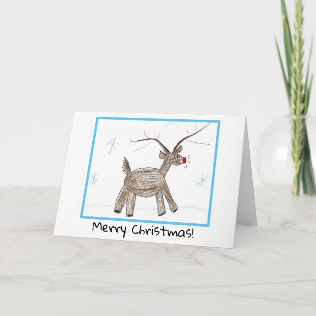 Christmas Card - Children's Art - Rudolph (Front)