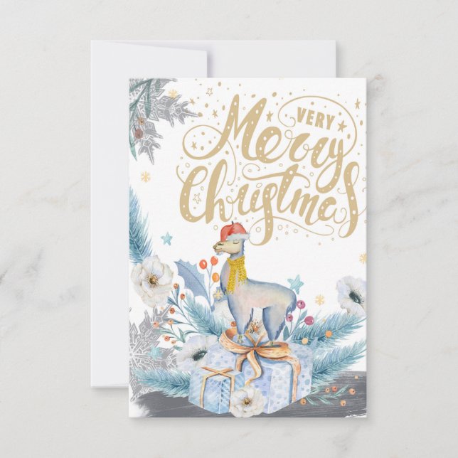 CHRISTMAS CARD / CHRISTMAS LLAMA (Front)