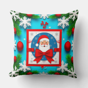 Christmas Card Design Featuring Santa Claus Throw Pillow