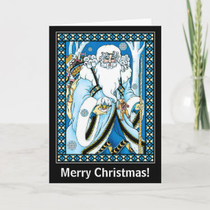 Christmas Card: Father Christmas with Gifts Holiday Card