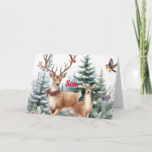 CHRISTMAS CARD FOR A DESERVING SON (Front)