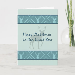 Christmas Card for a Great Boss in Teal