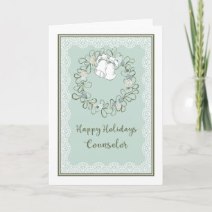 Christmas Card for Counsellor Bells and Wreath