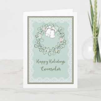 Christmas Card for Counsellor Bells and Wreath