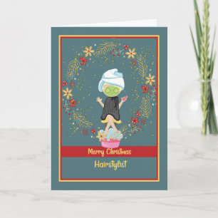 Christmas Card for Hairstylist in Green