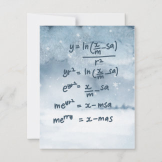 Christmas card for mathematician (snowy scene)