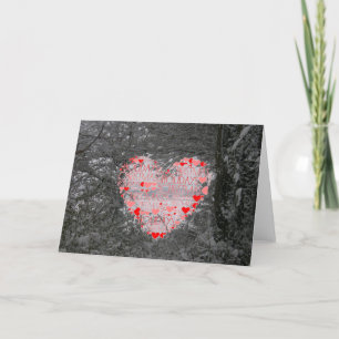 Christmas Card Happy Holidays Snow Red Heart