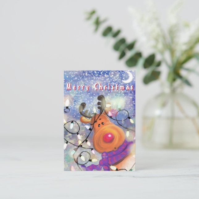 Christmas Card Happy Reindeer (Standing Front)
