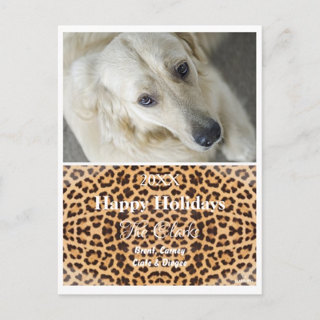 Christmas Card Leopard Photo Postcard - HAMbWG (Front)