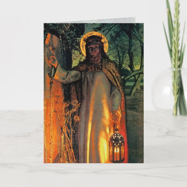 Christmas Card  - Light of the World by W.H.Hunt (Front)