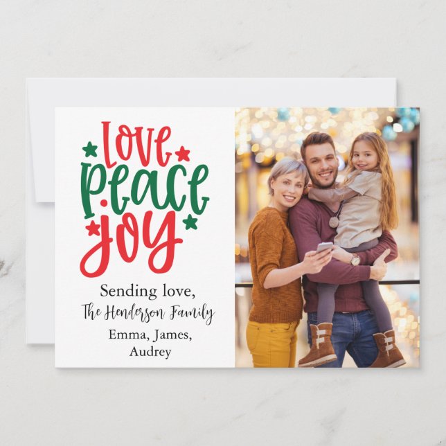 Christmas Card Love Peace And Joy (Front)