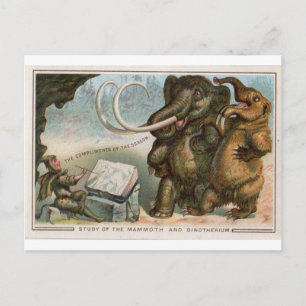 Christmas card Mammoth and Dinotherium