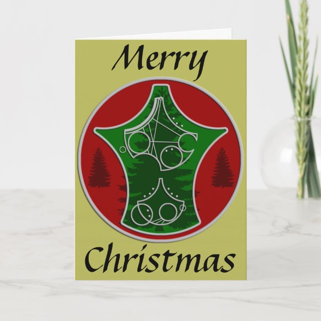 Christmas Card: Merry Christmas with Trees Holiday Card (Front)