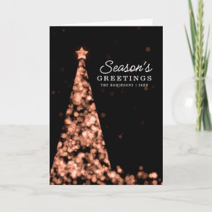 Christmas Card   Modern Xmas Tree Rose Gold