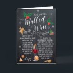 christmas card mulled wine recipe chalkboard<br><div class="desc">A quirky (yet practical!) Christmas card,  featuring a mulled wine recipe,  set against a chalkboard effect background. Click the customize button if you would like to add your own message/wording inside the card.</div>