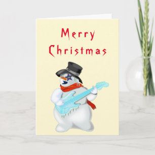 Christmas Card Musical Snowman with Cuitar