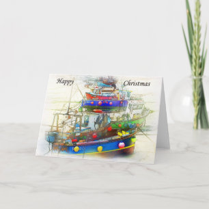 Christmas card of boats