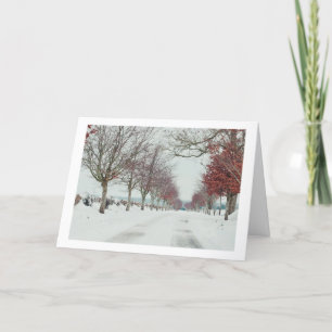 Christmas card of Cotswold snow scene